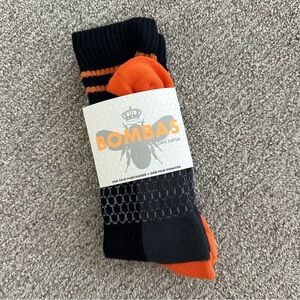 Orange/Black Bombas Men's Calf Socks - Medium